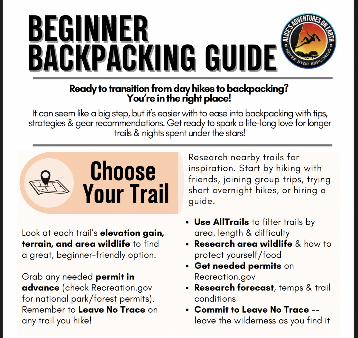 Backpacking Getting Started Guide